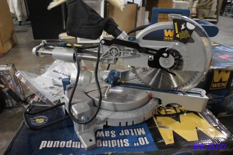 lot 44 image: Wen 10" Sliding Compound Miter Saw TESTE...