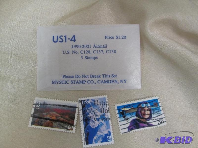 lot 143 image: Qty 3 US1-4 Price $ 1.20 1990-2001 Airmail U....