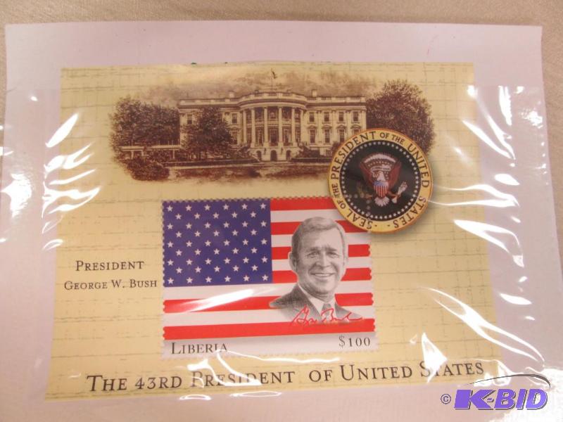 lot 145 image: US1-7 Price $4.95 Liberia George W. Bush 2000...