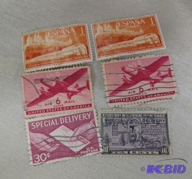 lot 148 image: Qty 6 stamps Special Delivery 30 cents, Espan...