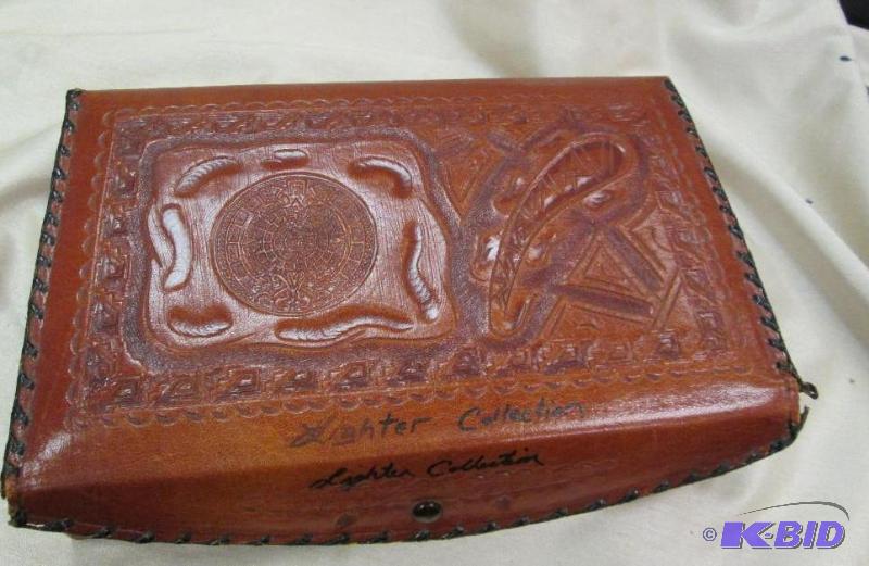 lot 222 image: A leather box...