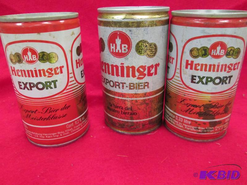 lot 409 image: Qty 3 Henninger Export Bier Original German b...