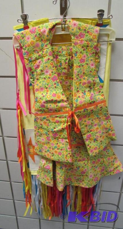 lot 93 image: a skirt and vest in flower print and blanket...
