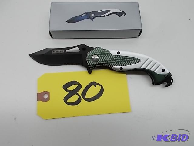 lot 80 image: Tac Force YC-580GN Spring Assisted Rescue Kni...