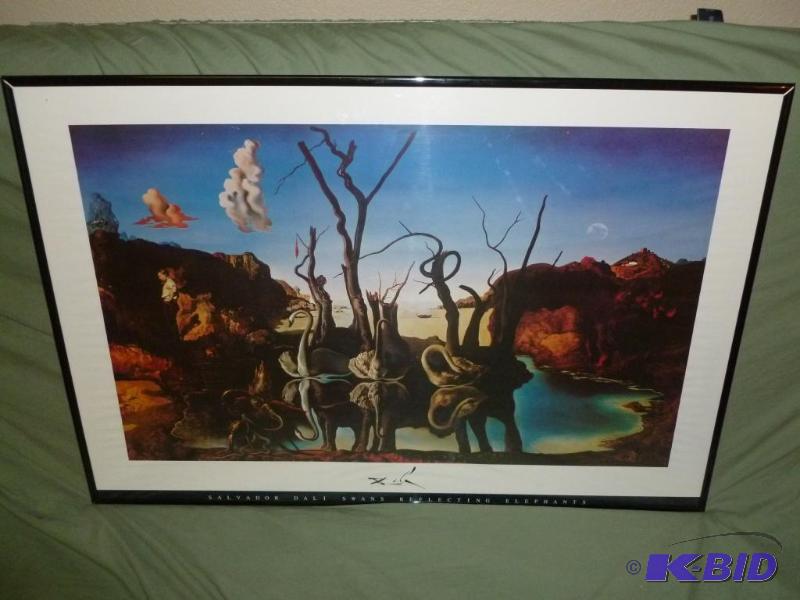 Beautiful Large Salvador Dali &quot Swans Re...