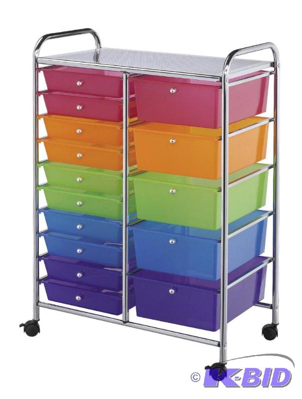 Darice 2026-105 Rolling Storage Trolley with 15-Tier