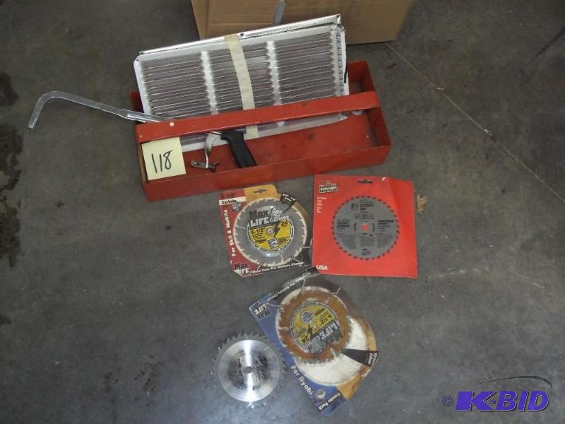 Saw Blades some new, tool tray, Hacksaw, heat...