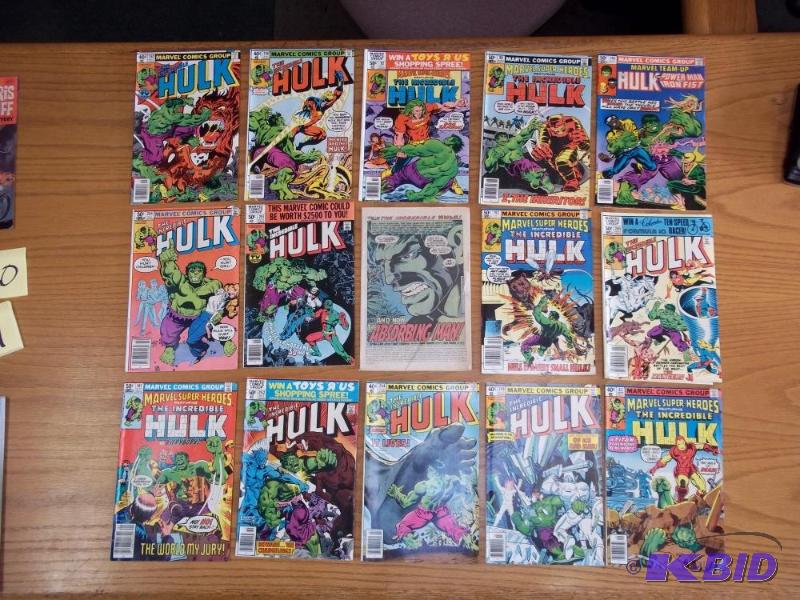 15 Assorted comic books, The Incredible Hulk,...