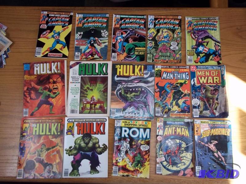 15 Assorted comic books, Captian America, Hul...