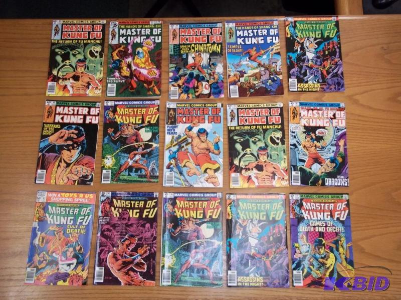 15 Assorted comic books, Masters of Kung Fu, ...