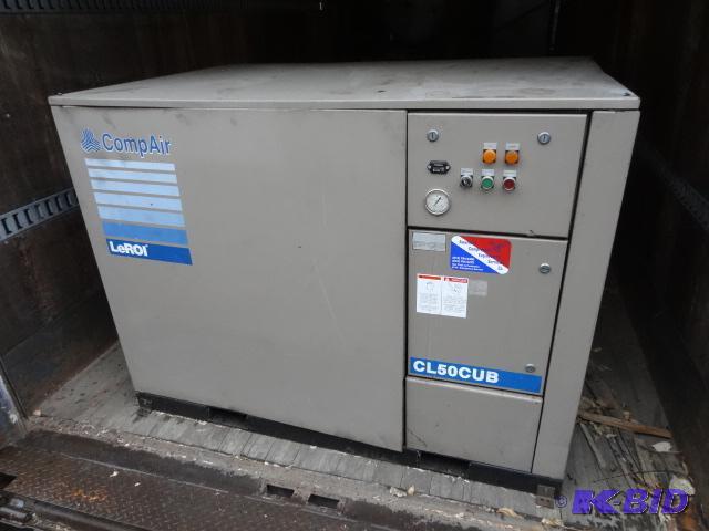 lot 4 image: Leroi screw compressor. CL50cubDC. 150 PSI. ...