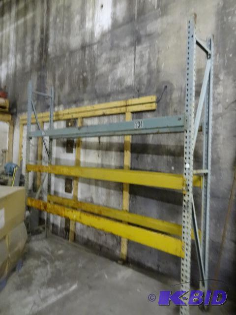lot 45 image: Tear drop pallet rack section. 20 x 120 uprig...