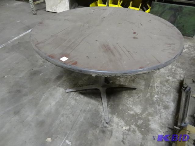 lot 51 image: 42" table with metal base...