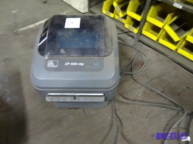 lot 56 image: Zebra ZP450 CTP thermal printer. 7 rolls of U...