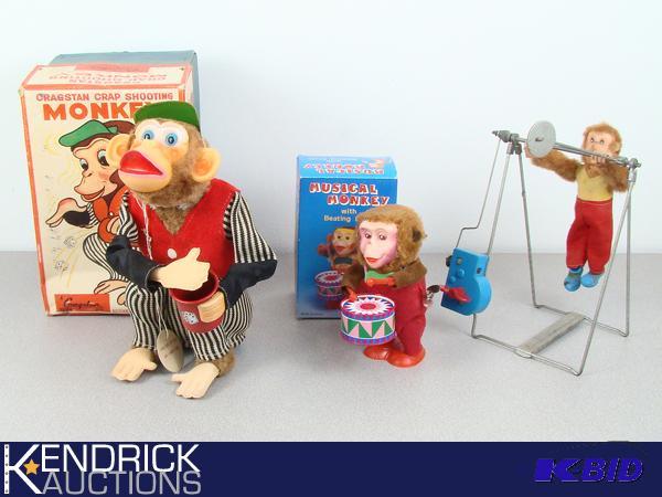 Lot of 3 Vintage Monkey Toys