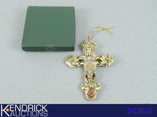 Cloisonne Cross Christmas Ornament