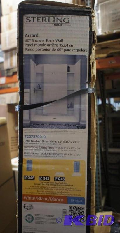 lot 11 image: New Sterling Accord Shower Back Wall 60"...