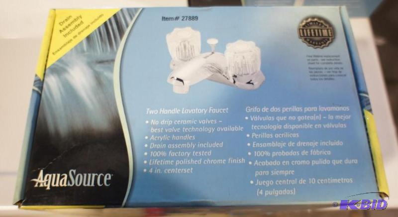 lot 18 image: New Aqua source two handle lavatory faucet. M...