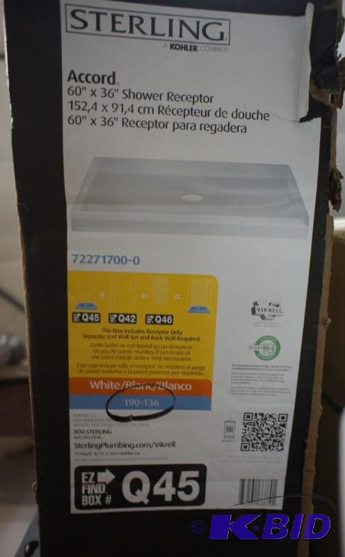lot 21 image: New Sterling Accord Shower Receptor - 60"...