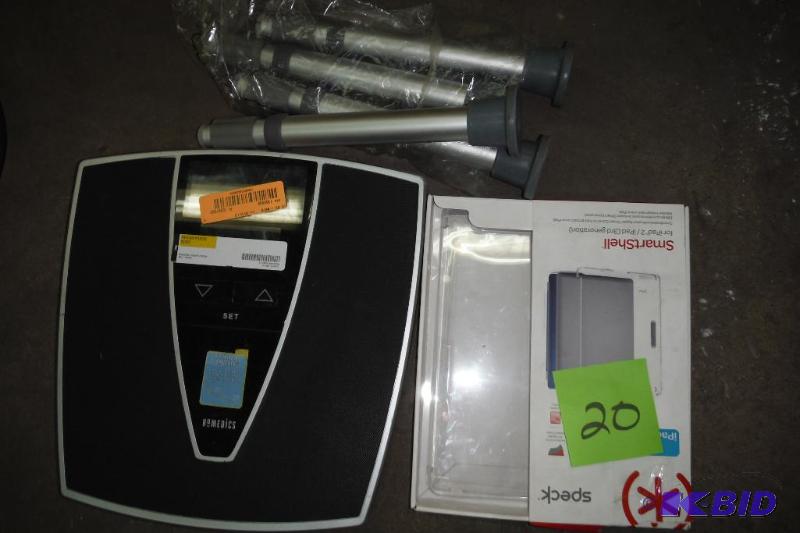 lot of digital scale, IPad 2 case,  walker legs