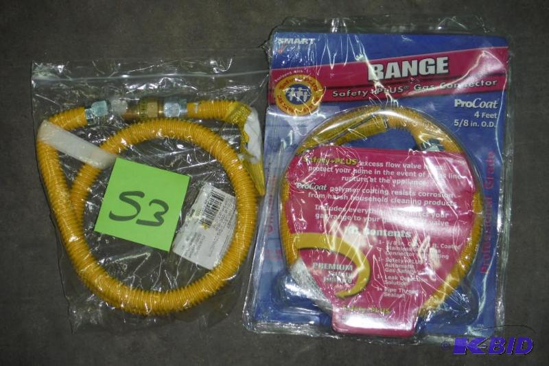 lot of 2 gas range connectors 58 4 long