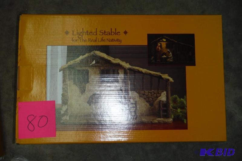 lighted stable for the real life nativity