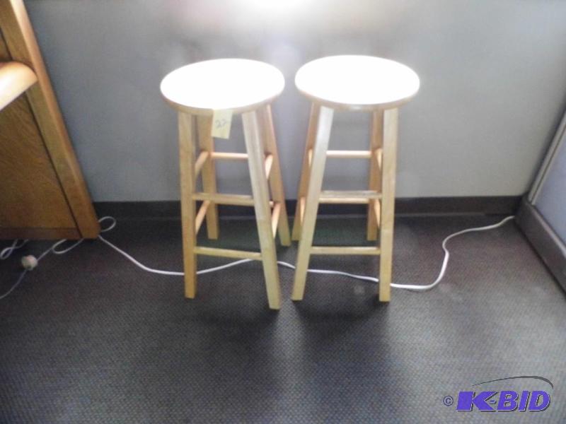 2 Wood Stools