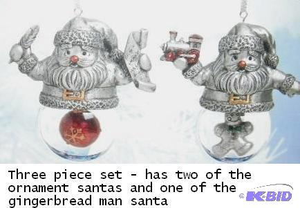 Towle Holiday Wishes 3 Piece Santa Snow Globe...