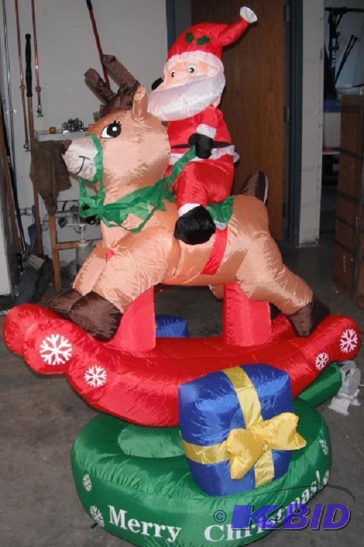 Inflatable Rocking Santa on Reindeer - 62&quo...