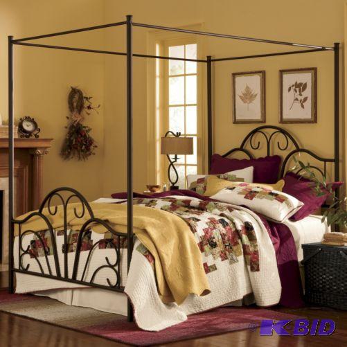 Black Scroll Canopy Bed - Full - An updated i...