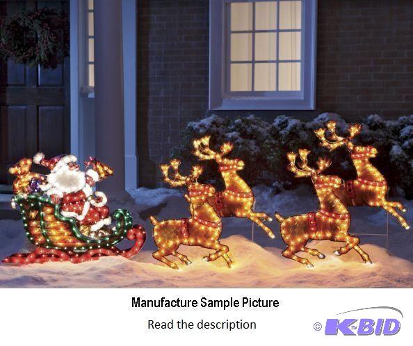Holographic Santa Sleigh with Reindeer - Twas...