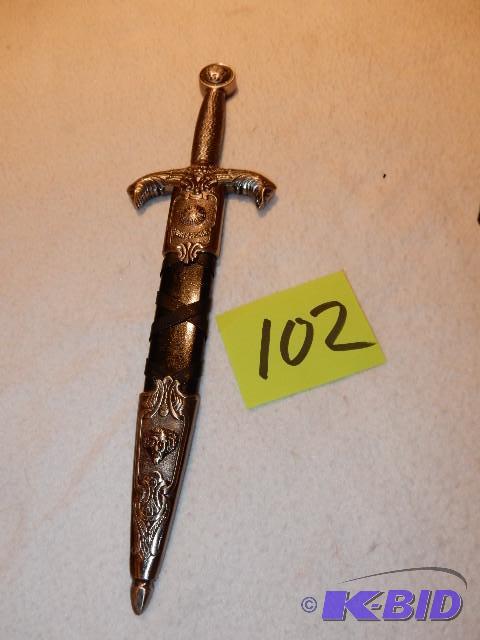 lot 102 image: King Arthur Knife and sheath.. Stainless made...