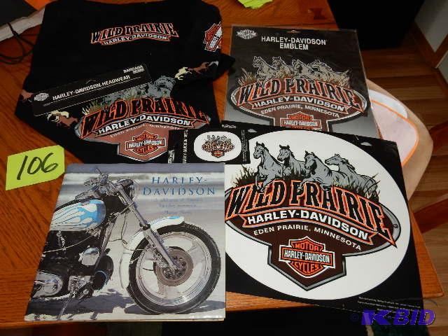 lot 106 image: Wild Prairie Harley Davidson Items..   Bandan...