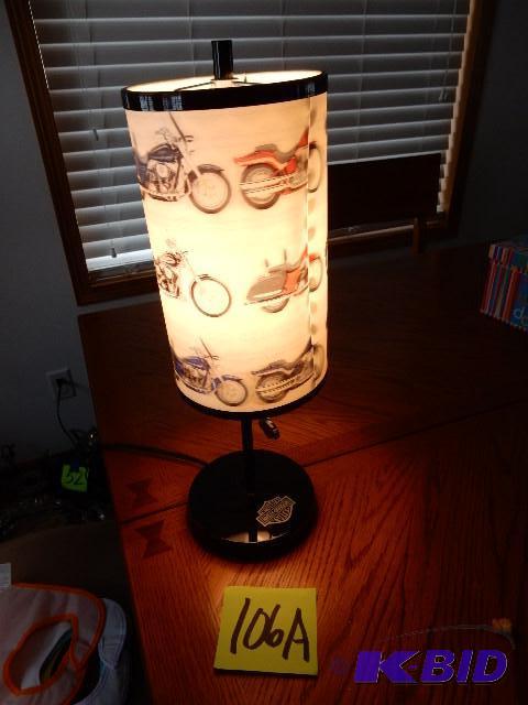 lot 106A image: Harley Davidson Lamp.. Motorcycle Holograms...