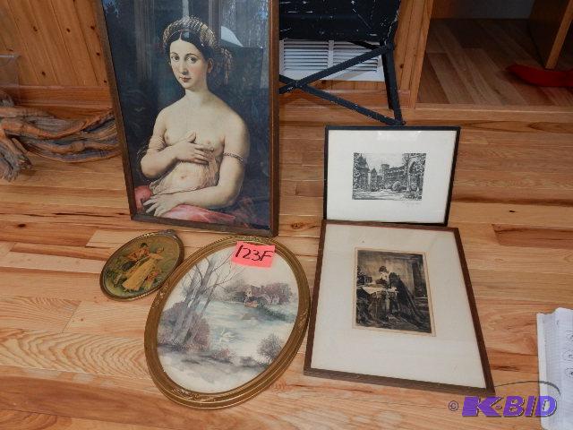 lot 123F image: &nbsp17 in x 13in Oval picture  7in x 9 1...