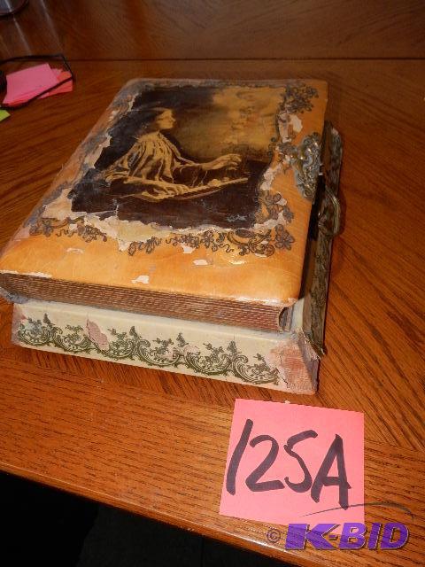 lot 125A image: ANTIQUE Music Box, photo Album.. Plays, I thi...