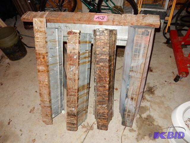 lot 158 image: 5 Metalwood Folding Saw Horses.. Obviously u...