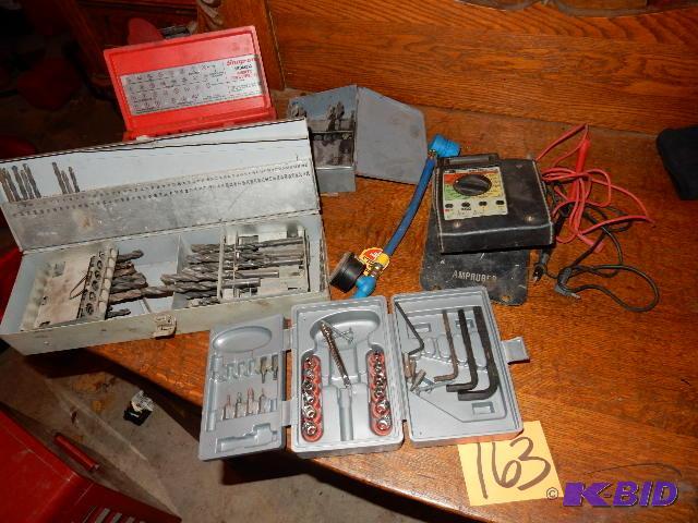 lot 163 image: Misc. tool Items   Drill bits  AMP Probe  Ref...