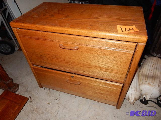 lot 164 image: 2 drawer, Solid wood legal size file Horizont...