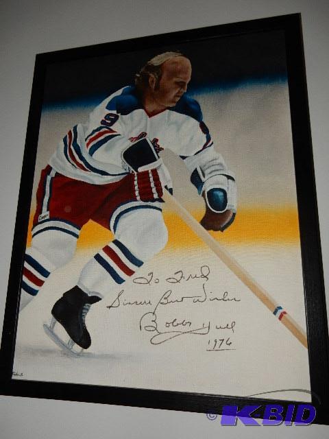 lot 206 image: BOBBY HULL, Painting. Original.. EXCELLENT sh...