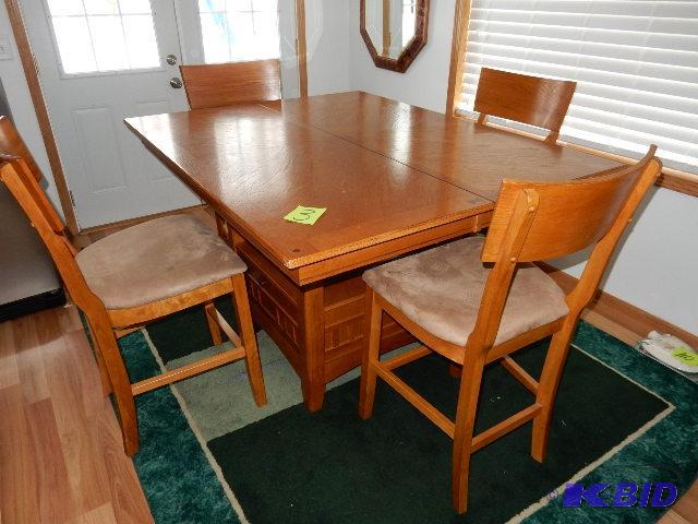 lot 3 image: Solid Wood KithcenDining Table.. High boy st...