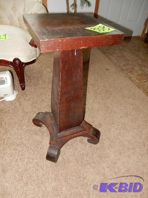 lot 33B image: Plant or Lamp Stand.. Walnut wood.. Turned do...