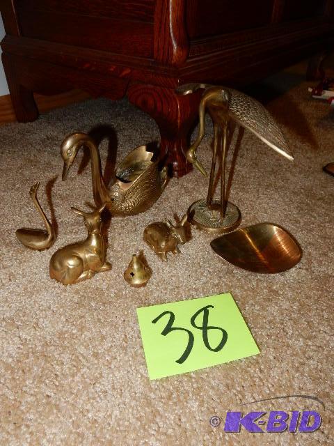 lot 38 image: Misc. Brass Figurines as pictured...