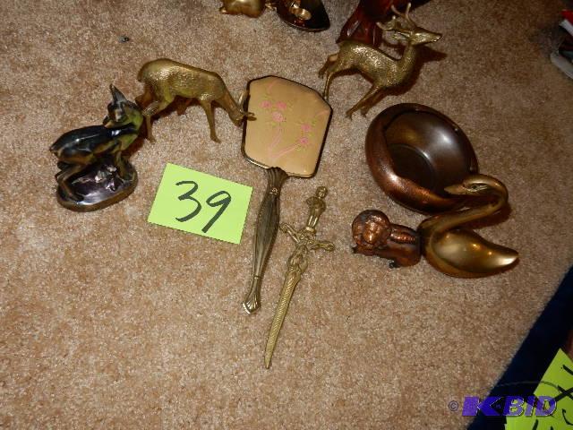 lot 39 image: Misc. Brass figurines as pictured.. Interesti...