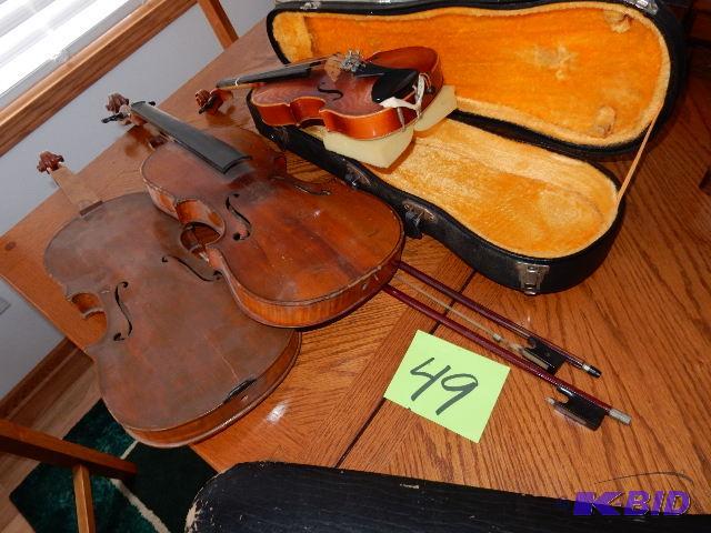 lot 49 image: Miscellaneous Violins, Bows and Cases.. All a...