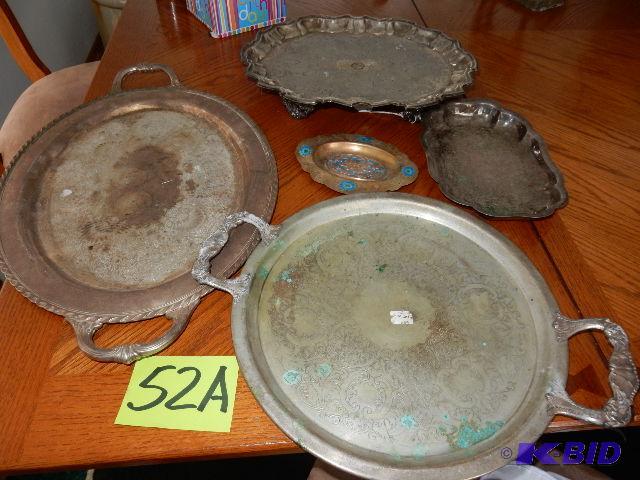lot 52A image: Silver plate Serving Platters.. 1 is an elect...