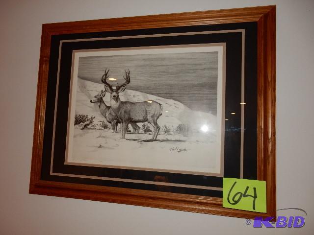 lot 64 image: Robert Martin, 1984.. Deer Pencil print.. &nb...