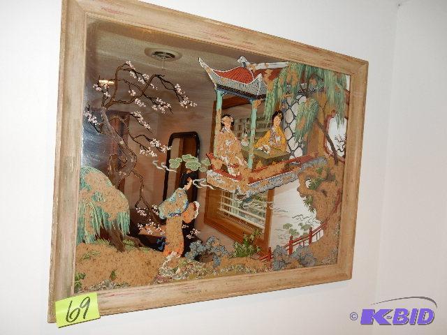 lot 69 image: VERY OLD Geisha Themed Art piece. Some of the...