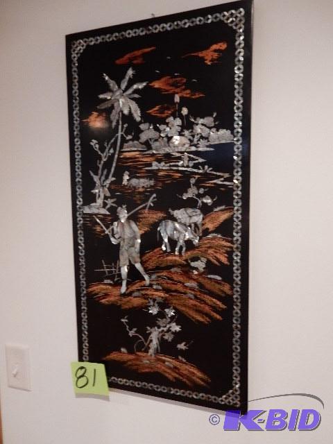 lot 81 image: Asian theme Black Lacquer and White Quartz ty...