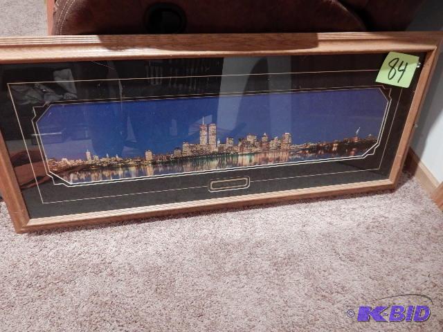lot 84 image: New York Skyline Prior to 911.. 38in w x 16in...